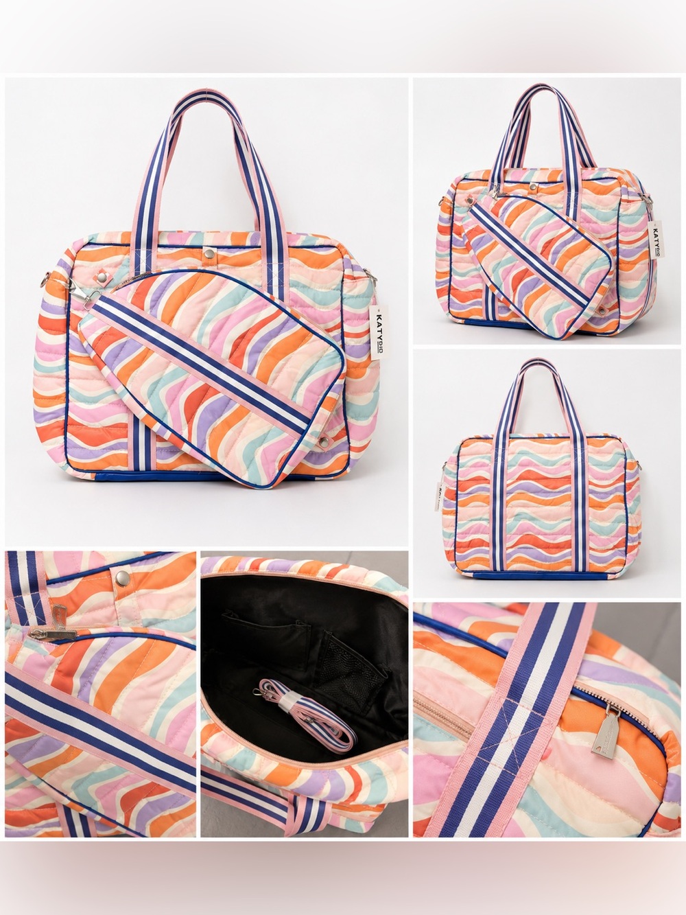 RETRO WAVE COLORS STYLISH PICKLEBALL BAG 🌈